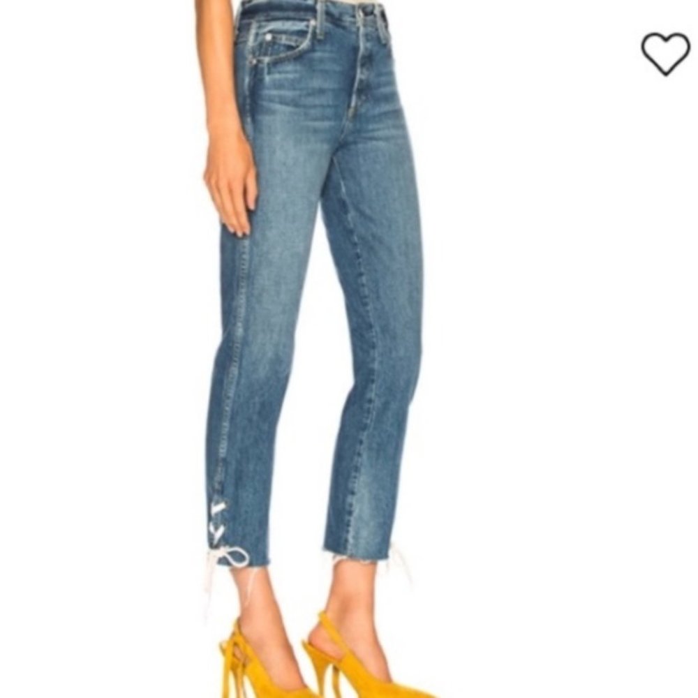 AMO Babe Love Note High Rise Ankle Slim Jeans 28